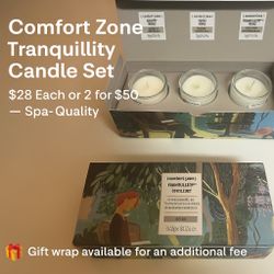 Comfort Zone Tranquillity Candle Gift Set – $28 Each or 2 for $50 – Spa Quality  ⸻  🕯️ Listing Description:  ✨ Brand New, Sealed ✨ Limited-edition Co