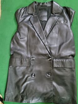 Women's leather long coat - $140 (New York city) size M