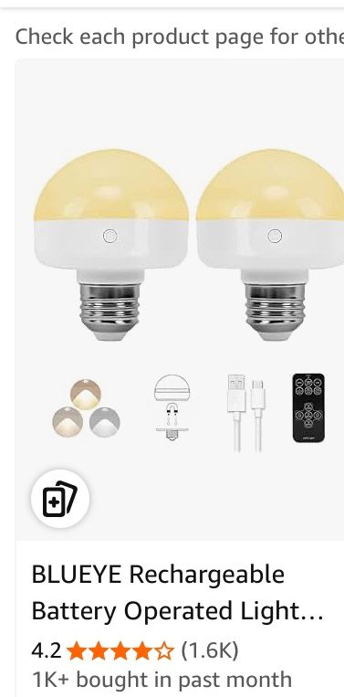 BLUEYE Rechargeable Non Hardwired Lite Fixtures