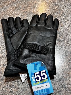 Men’s-MB55 Thermalsport Black Leather Texting Gloves