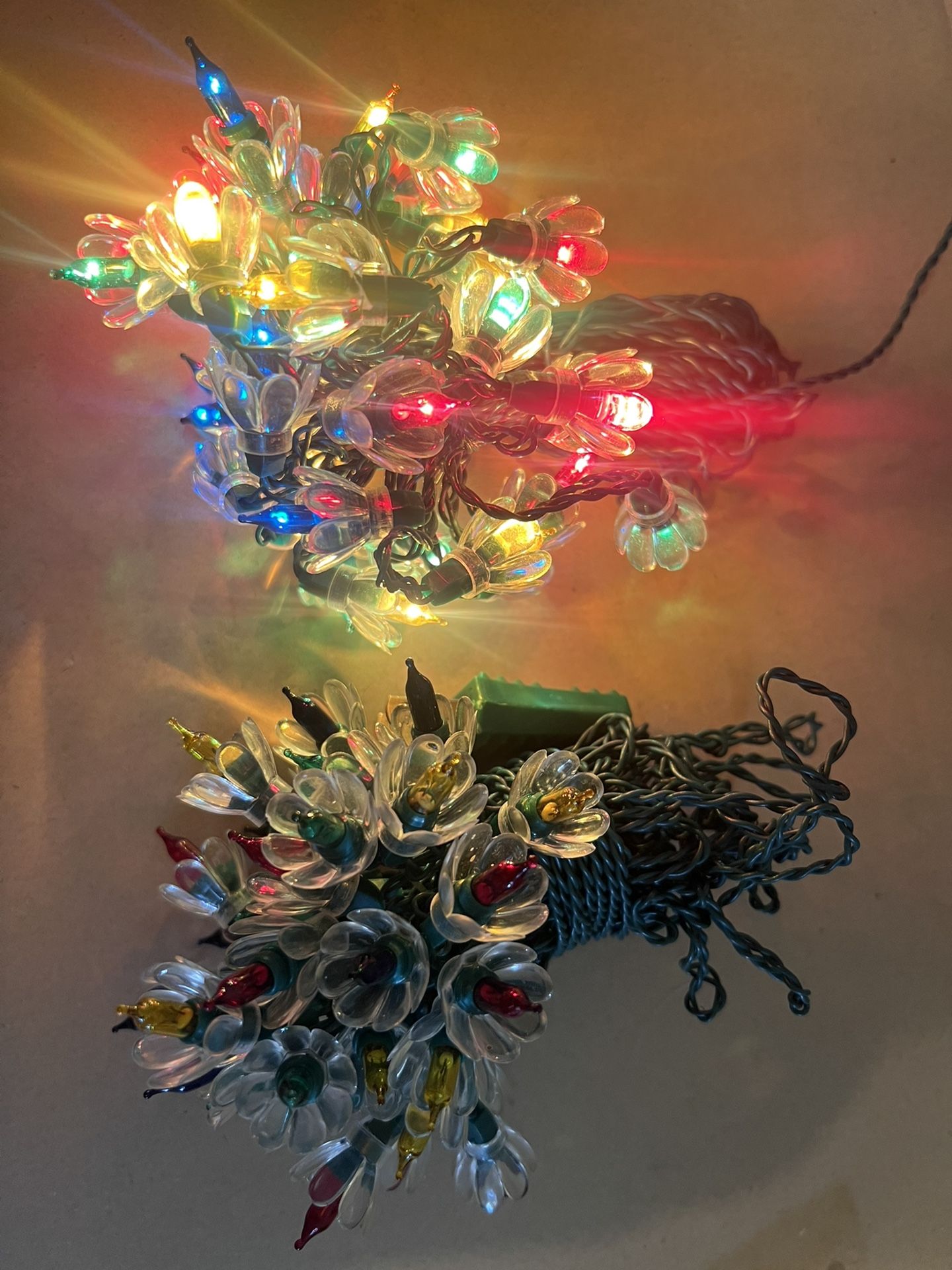 Vintage Christmas Lights Tulip Daisy Petal Flower 70 Italian Made in Italy