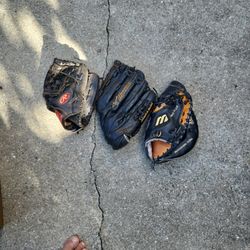 Leather Baseball ⚾️ Gloves/ ONLY 3