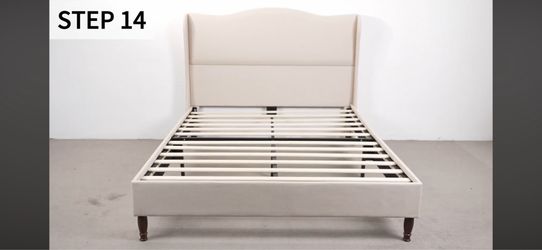 Queen  size bed frame beige color new in box 📍$90