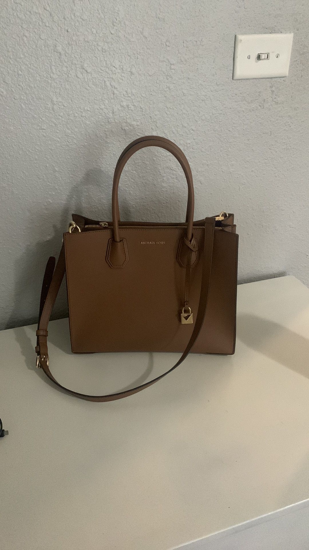 Michael Michael Kors Taupe Leather Large Mercer Tote MICHAEL