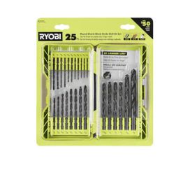 RYOBI Black Oxide Round Shank Twist Drill Bit Set (25-Piece)=Ryb-9