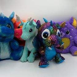 Lot of 5 Dragon Plushies
