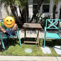 Wood Table & 2 Chairs-Free