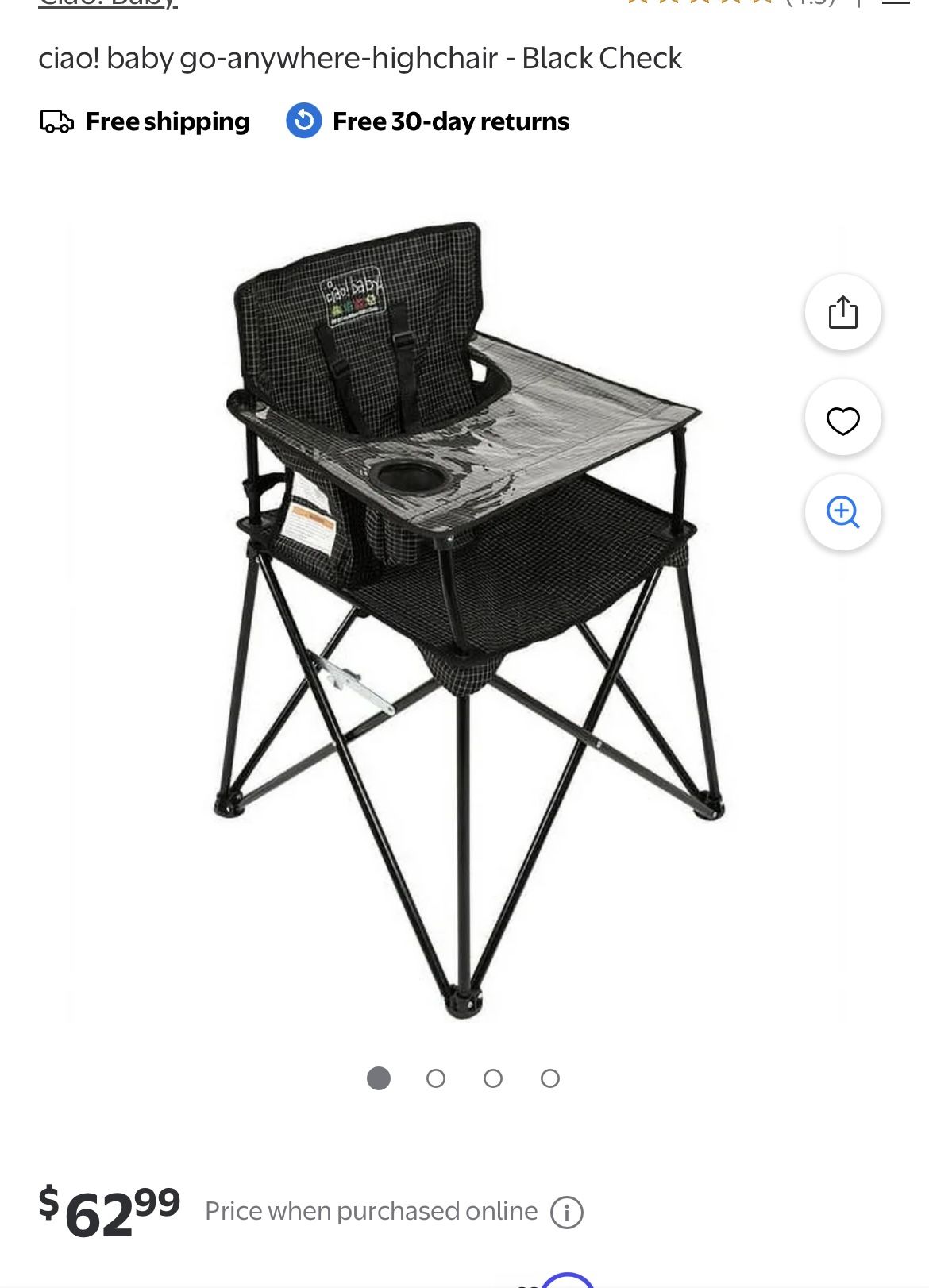 ciao! baby go-anywhere-highchair - Black Check