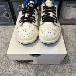 Jordan 1 Retro Low OG SP Fragment X Travis Scott Sail Military Blue 
