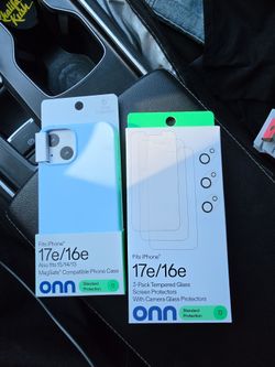 Onn iPhone 16e/17e Case and Screen Protector Bundle
