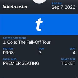 J. Cole The Fall-Off Tour Ticket