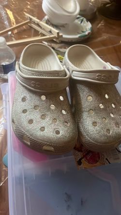 Glitter crocs size j3