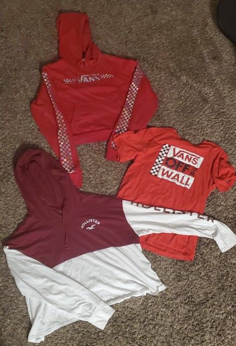 Vans crop hoodie,Hollister shirt hoodie and vans t shirt all size small #15 for all 3