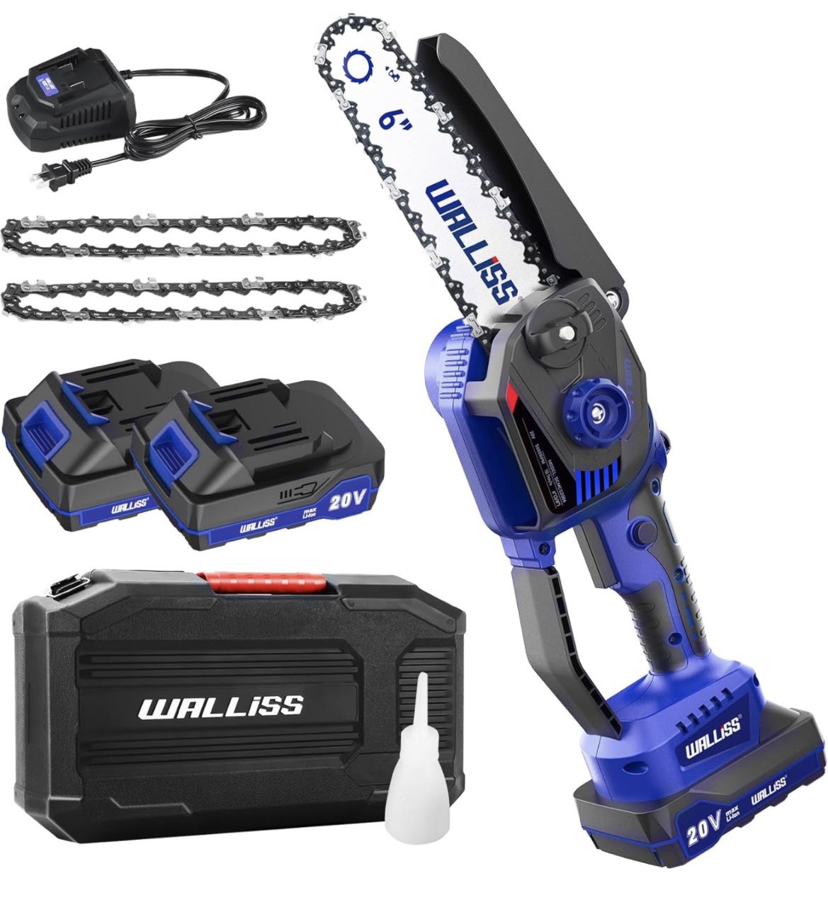 New In Box Mini Cordless Chainsaw 6 Inch Electric Handheld Power Saw with 35ft/s Chain Speed-Battery-Powered