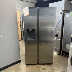 Samsung - 28 Cu Ft Side By Side Refrigerator With Water And Ice Dispenser In Stainless Steel 