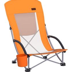 Beach Chair, Beach Chairs for Adults w/Cooler Compact High Back, Cup Holder & Carry Bag
