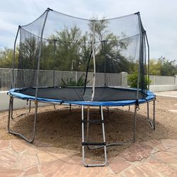 14 foot round Skywalker trampoline plus one replacement net brand new