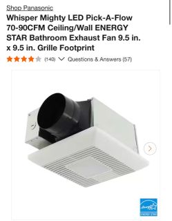 Panasonic Whisper Mighty LED Bathroom Exhaust Fan
