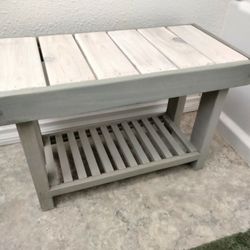 Prefinished Custom Farmhouse Style Shoe Rack Bench