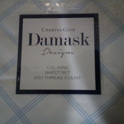 Damask Charter Club California King Sheets Set. 