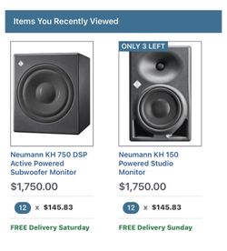 2 New Neumann Kh150’s ,1 Kh750,Neumann Ma-1 Room Correction ,too Of The Line Studio Monitor Set