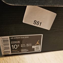 BEAUTIFUL NEW JORDAN DUB ZERO, size 10.5 L@@K!!