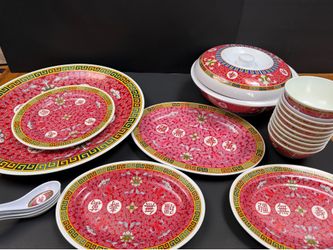 20 Piece Len Ting Melamine Serving & Bowl Set
