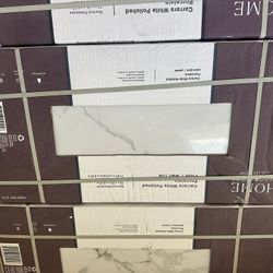 Carrara White Marble Look Polished Porcelain 