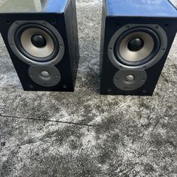 POLK AUDIO TSi100 BOOKSHELF HOME THEATHER SURROUND SPEAKERS BLACK