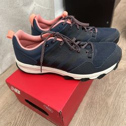 Adidas Women’s Snickers Size 10 Color Navy Blue With Peach. Brand  New