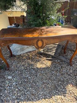 Antique French Provincial Wood Console Table