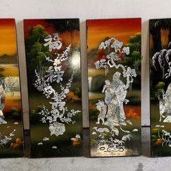 Oriental pictures, set of 4