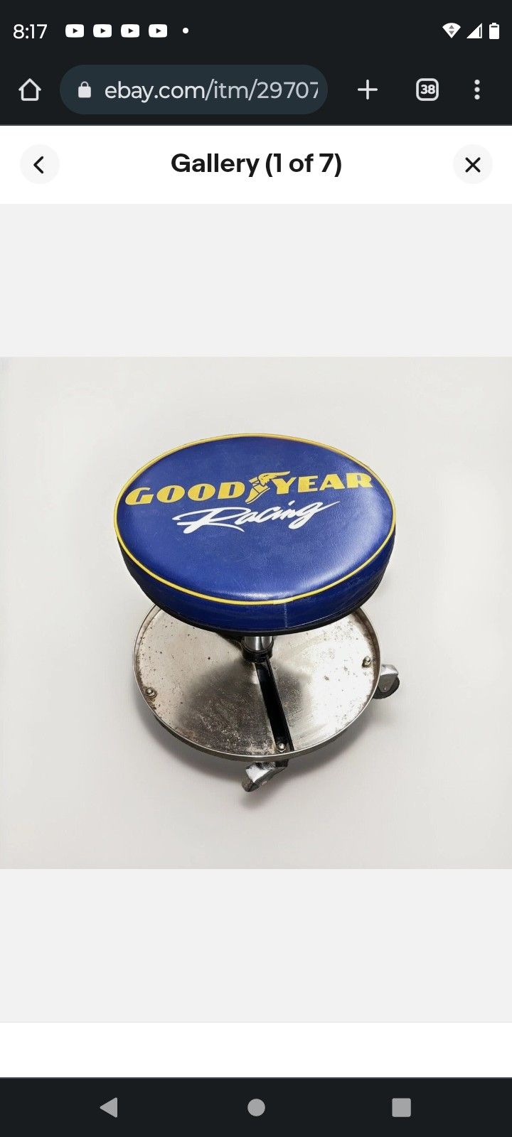 Goodyear Racing Hydraulic Stool