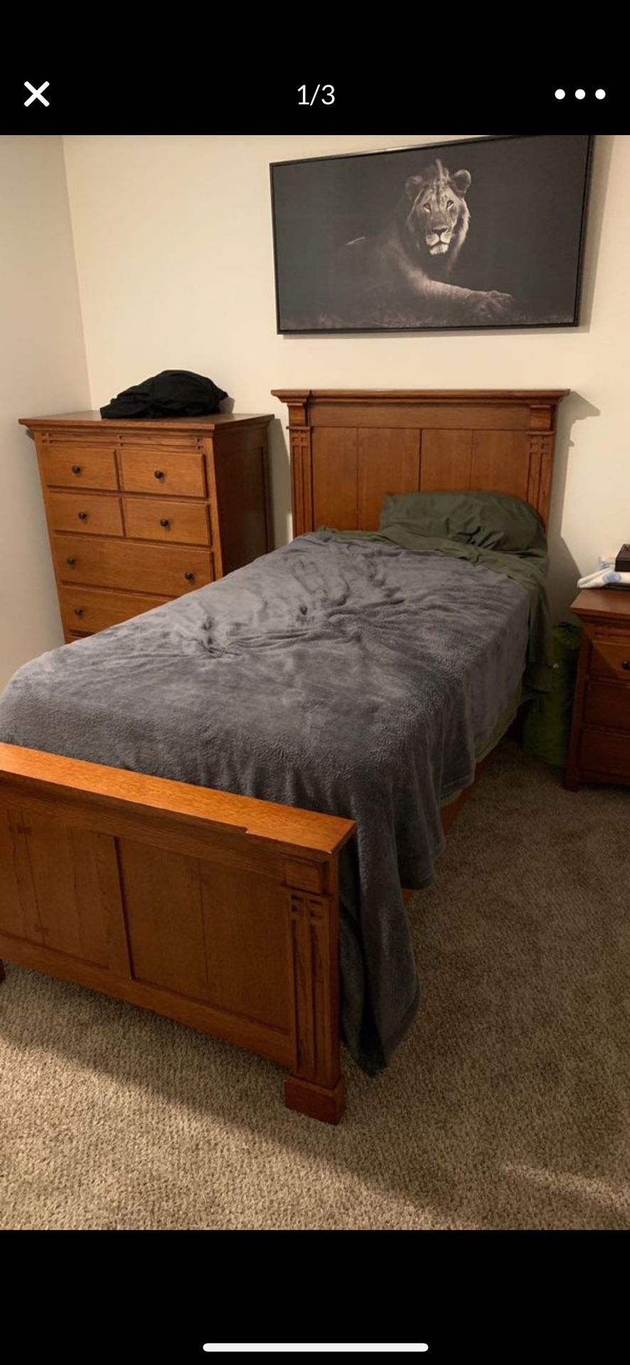 twin oak bedroom set