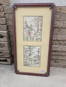 Double-panel Asian wall Art Piece