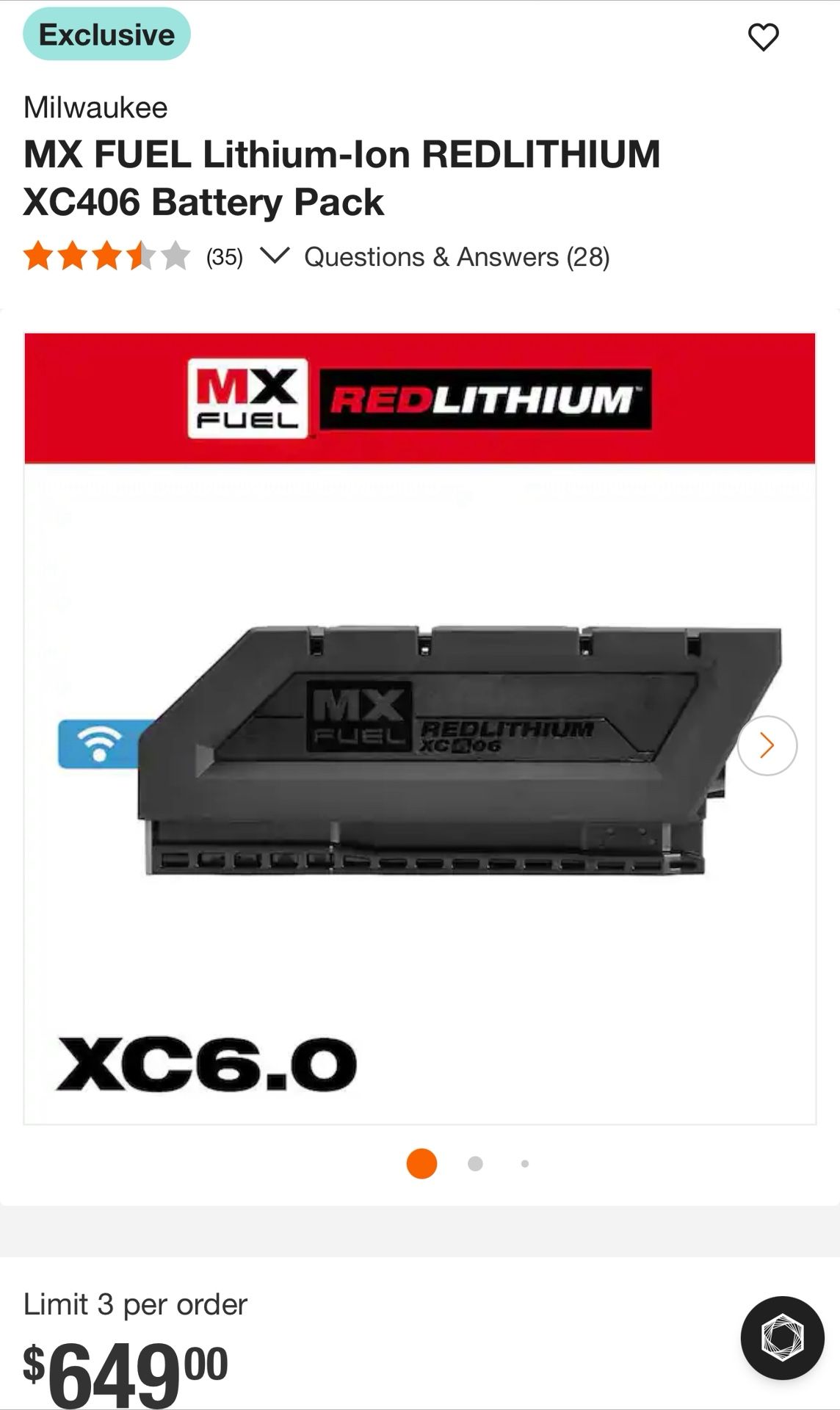 Milwaukee MX FUEL Lithium-Ion REDLITHIUM XC406 Battery Pack