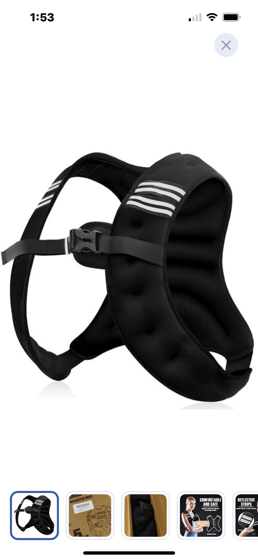 “New”Weighted Vest(5lbs) Unisex (sz Sm-Large)Adjustable ,reflective Stripe(retail $49)