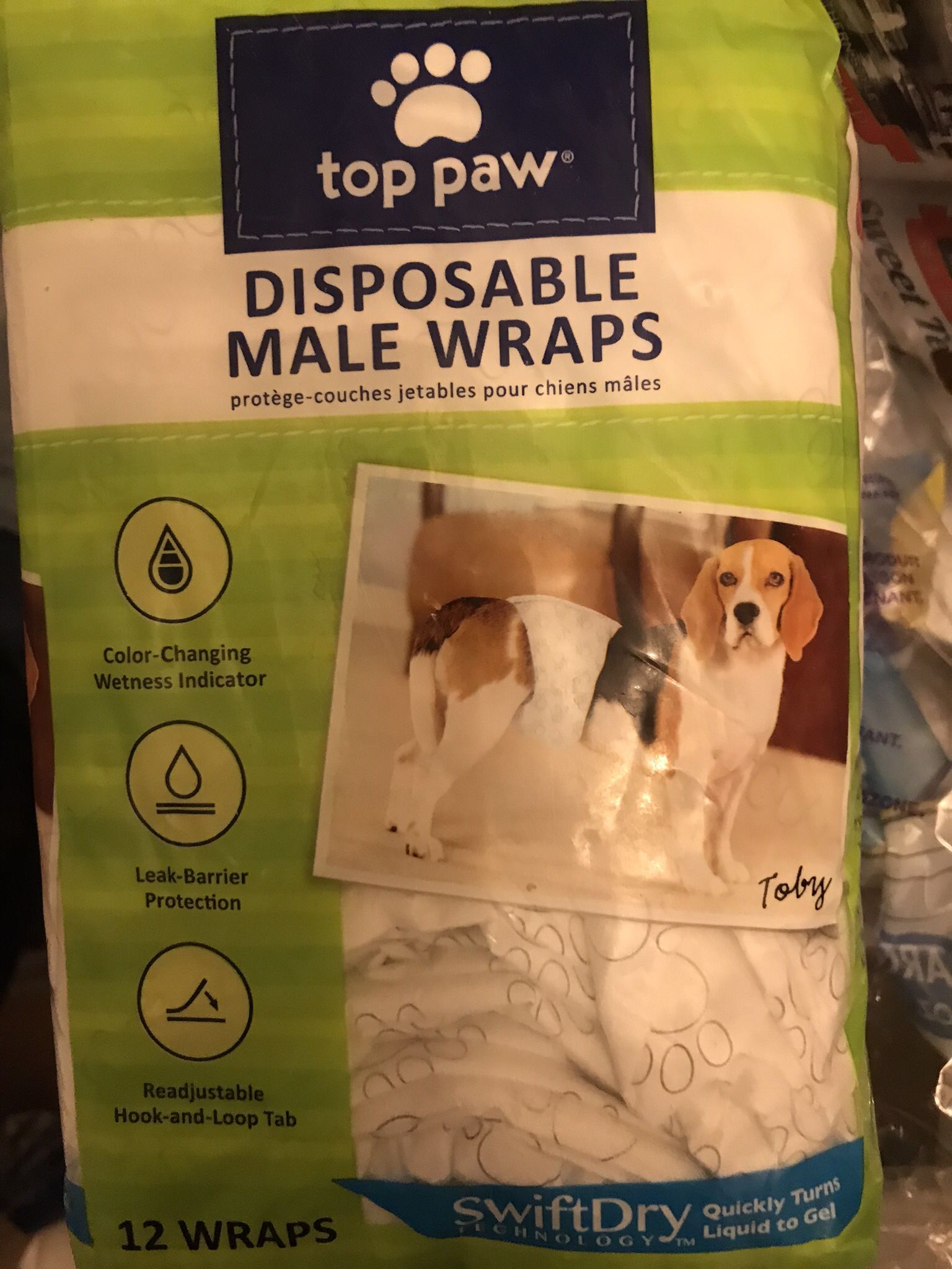 New Male Dog Wraps, Sizes Medium & Small