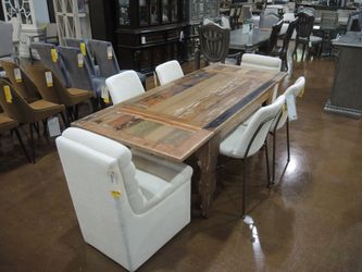 India Resources Pink City Dining Table - Multicolor Reclaimed Wood
