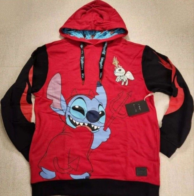 Loungefly Disney Stitch Devil With Horns On Hoodie New With Tags Size XL 