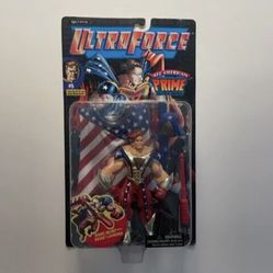 🔥👙GREAT GIFT!! GOD BLESS THE USA!!! #5 Vintage 1995 Ultra Force Prime Ultra Hero- All American