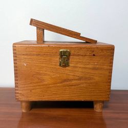 Vintage Wood Shoe Shine Care Butler Box