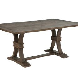 Rustic Grey Dining Table With Trestle Base