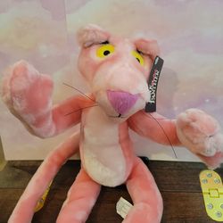 Vintage 2002 Pink Panther Plush Doll with Tags Bendable 15" Z6