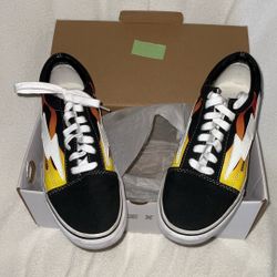 Revenge x Storm Mens  6  Shoes Black Flame Bolt Vans Sneakers