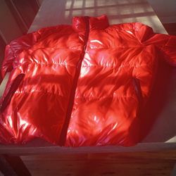 A Red  Colorful Puffer Jacket