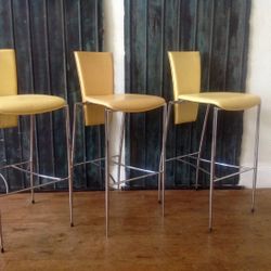 leather Stilleto Chairs by Arper, Italy- Set of 3