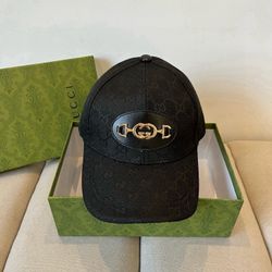 Gucci GG Logo Canvas Baseball Cap Unisex Black