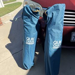 2x Folding Chairs with shade