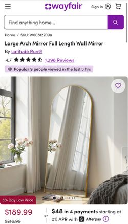 Large Gold Floor Mirror